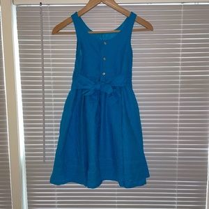 Chaps Girls Eyelet dress.  Size 8. Excellent used condition.  Turquoise Blue